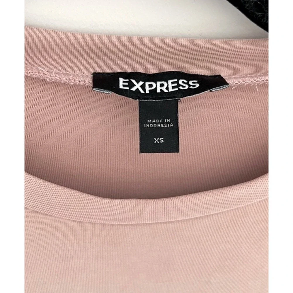 Express Ruched Bodycon T Shirt Dress Beige XS Short Sleeve Casual Everyday‎